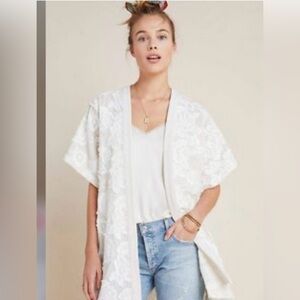 Akemi + Kin  flower appliqué layering cardigan from Anthropologie